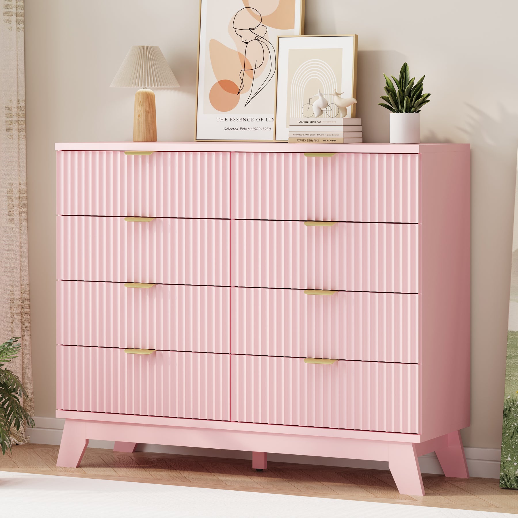 Linear Fluted 8-Drawer High Dresser
