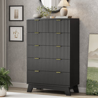 Linear Fluted Tall 6-Drawer Chest