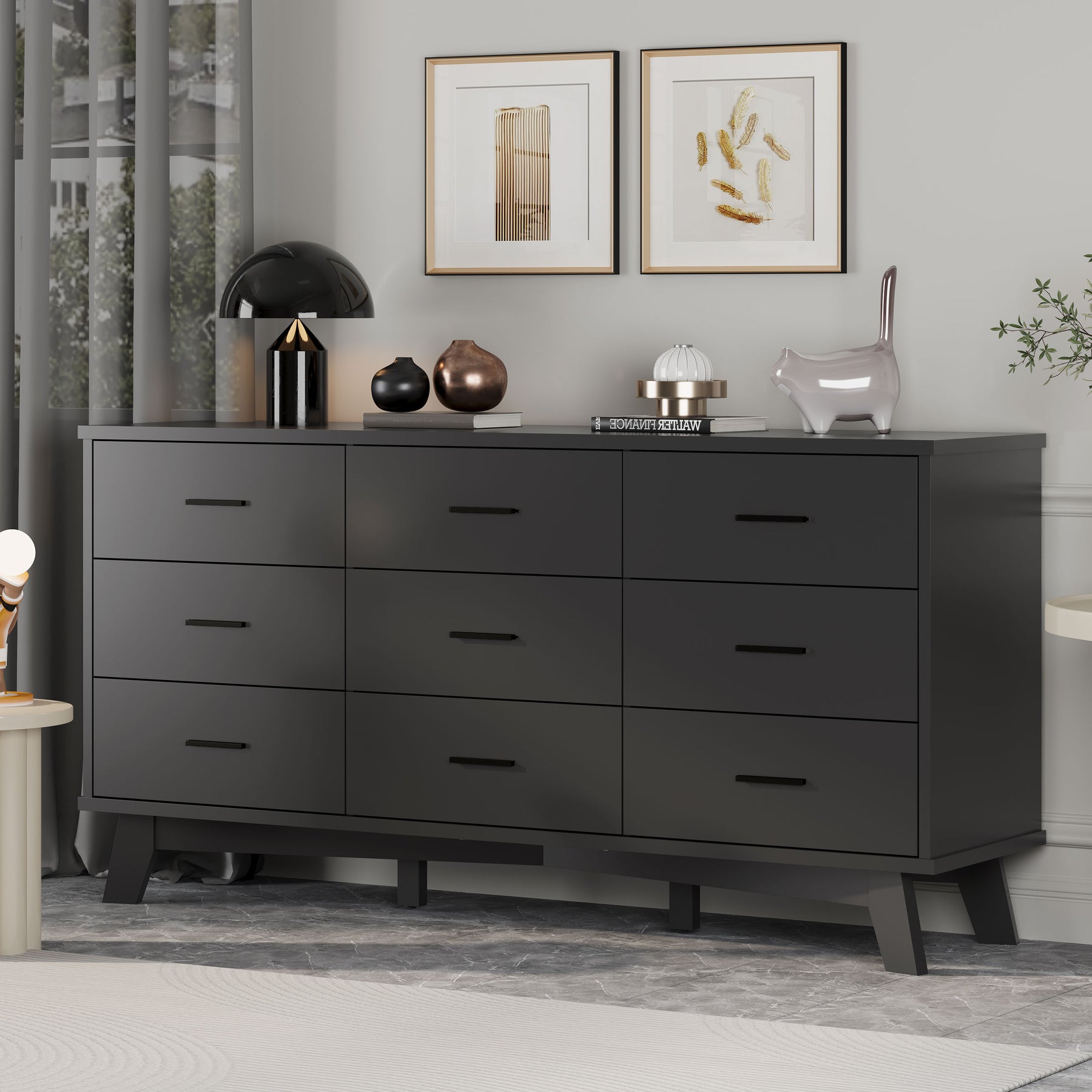 Axton 9-Drawer Wide Dresser