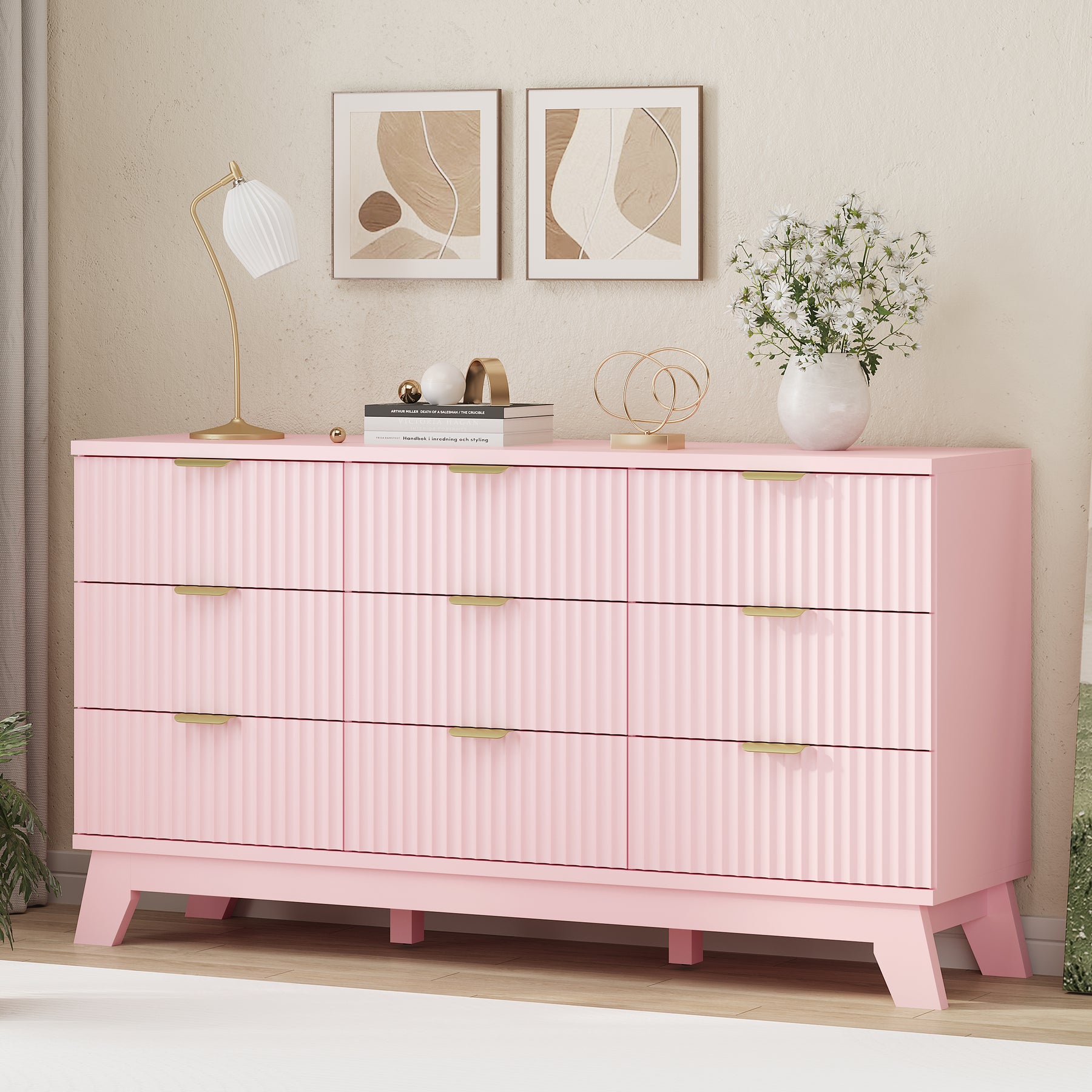 Linea 9-Drawer Fluted Dresser