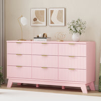 Linear 9-Drawer Fluted Dresser
