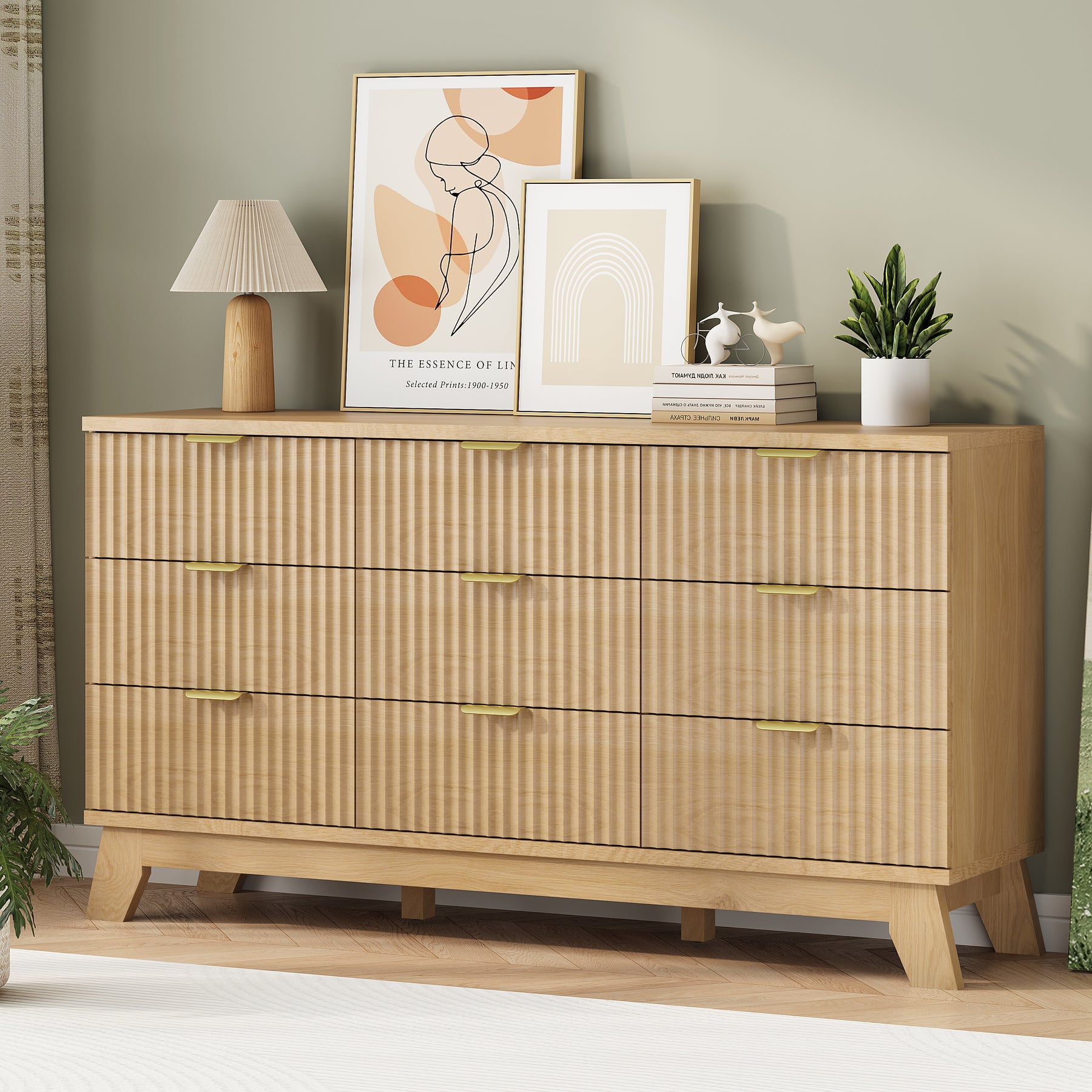 Linea 9-Drawer Fluted Dresser