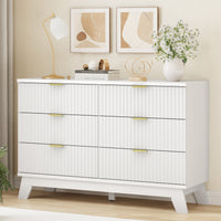 Linear Fluted 6-Drawer Wide Dresser