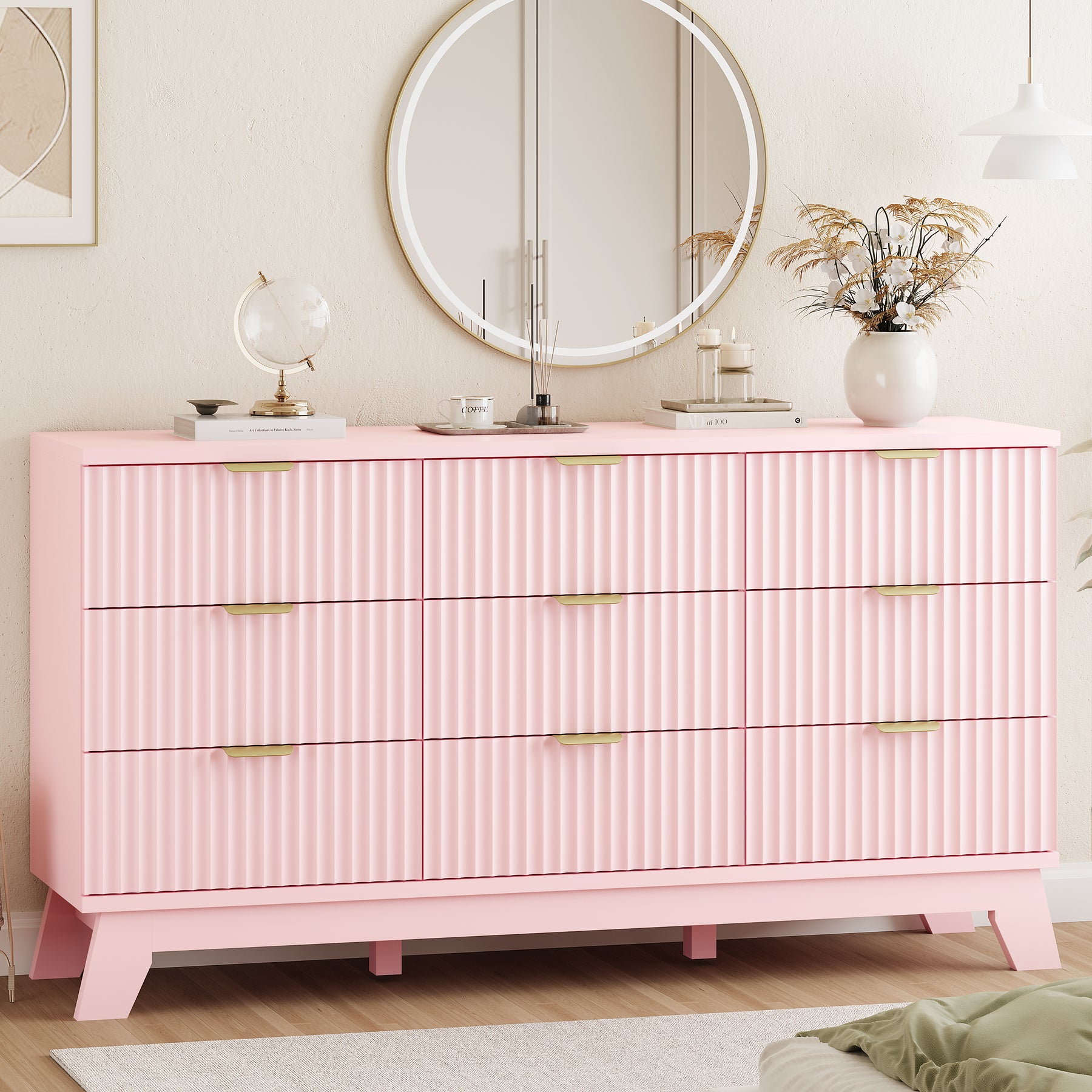 Linea 9-Drawer Fluted Dresser