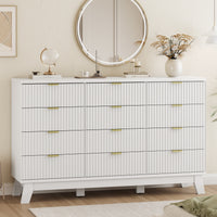 Linear Fluted 12-Drawer Storage Dresser
