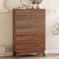 Linear Fluted Tall 6-Drawer Chest