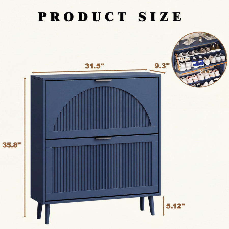 Elora blue slim shoe cabinet dimensions: 31.5 in W x 9.3 in D x 35.8 in H