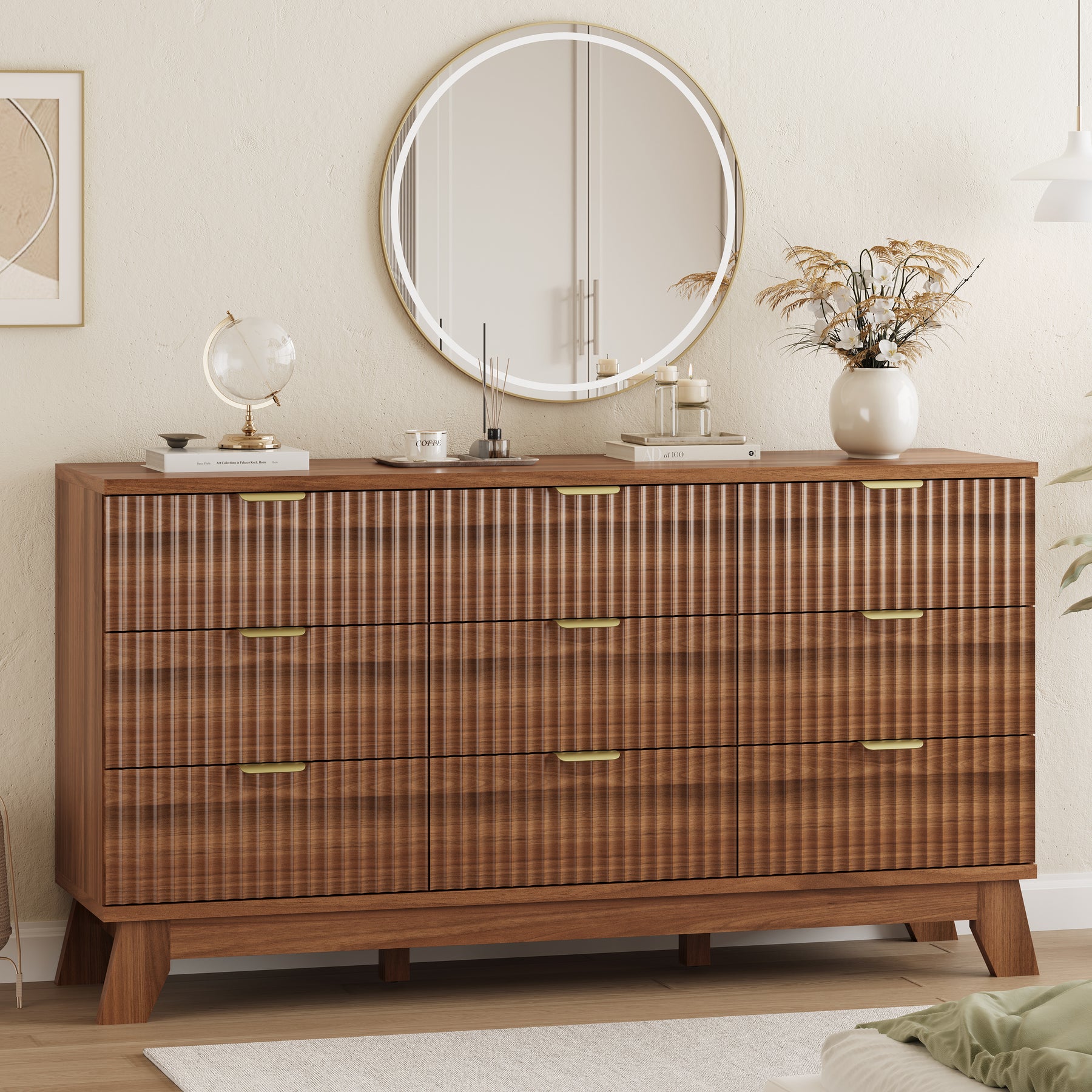 Linea 9-Drawer Fluted Dresser