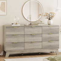 Linear 9-Drawer Fluted Dresser