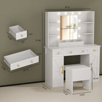Anymaple Vanity Desk with Mirror & Lights