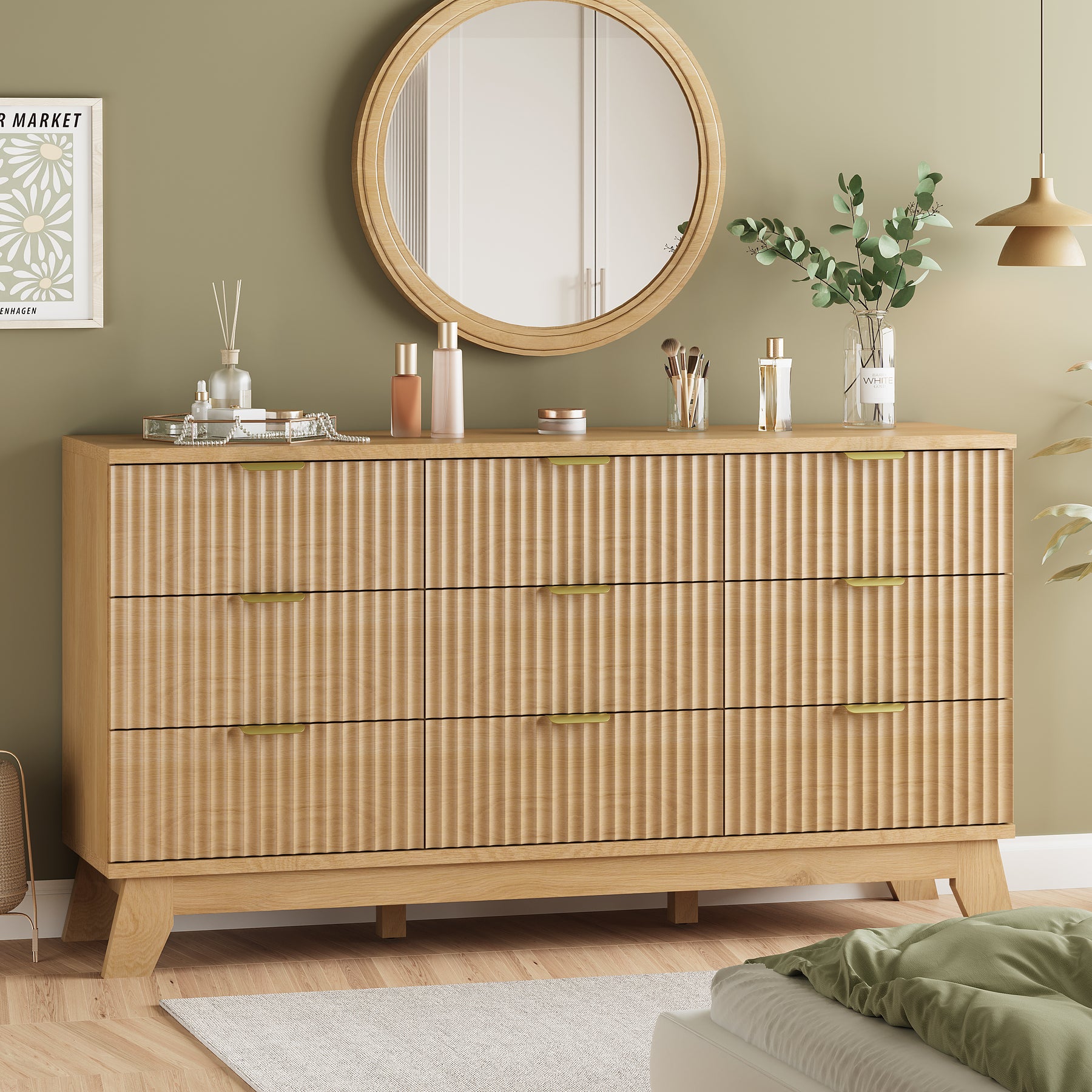 Linea 9-Drawer Fluted Dresser