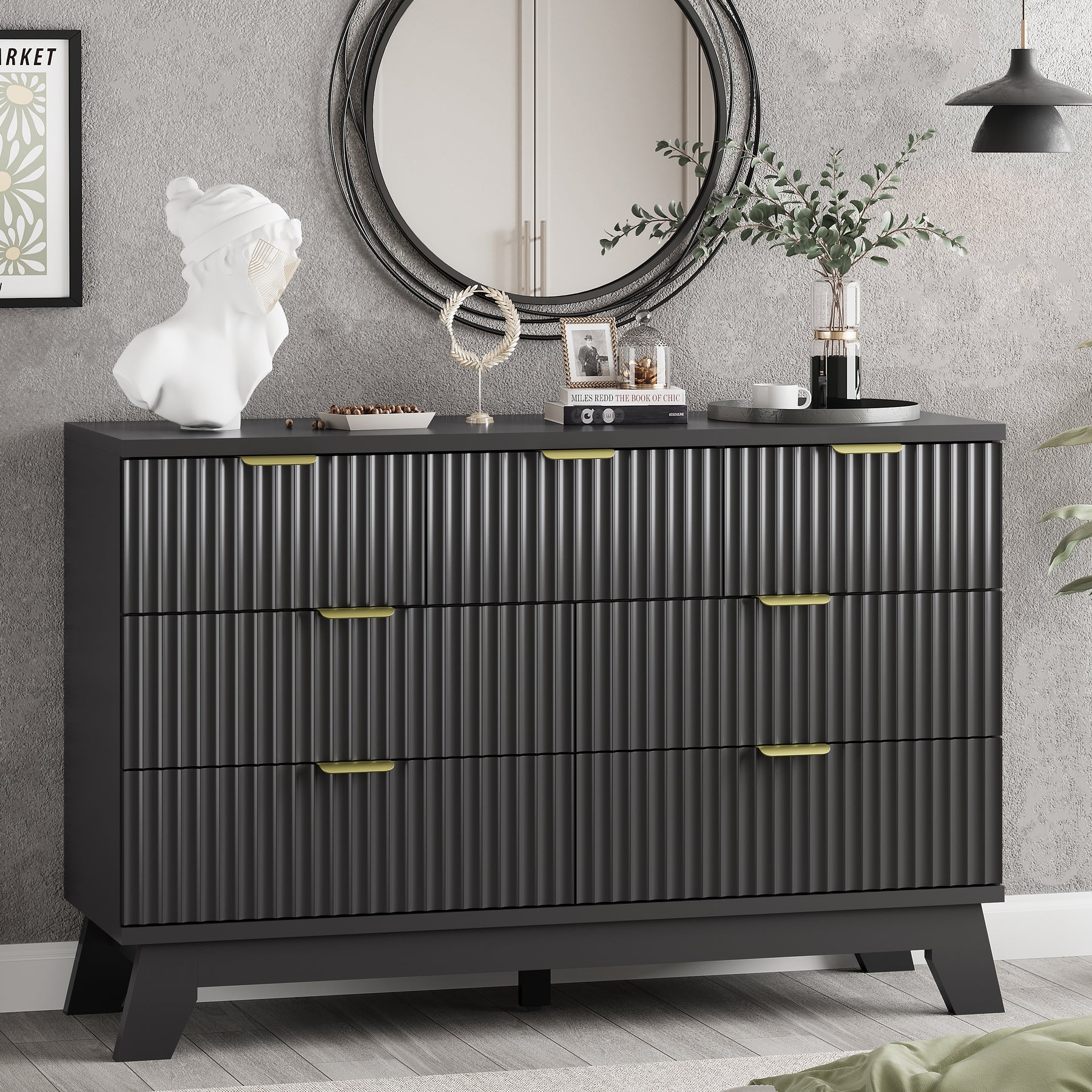 Linear Fluted 7-Drawer Dresser