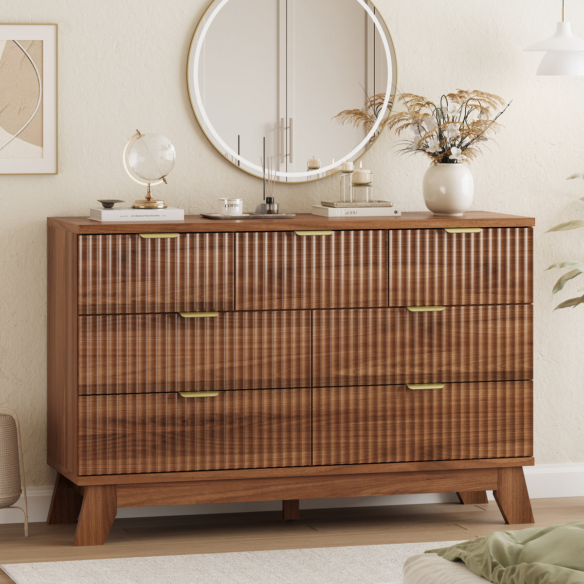 Linear Fluted 7-Drawer Dresser