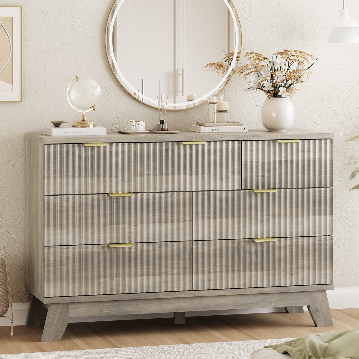 Linear Fluted 7-Drawer Dresser