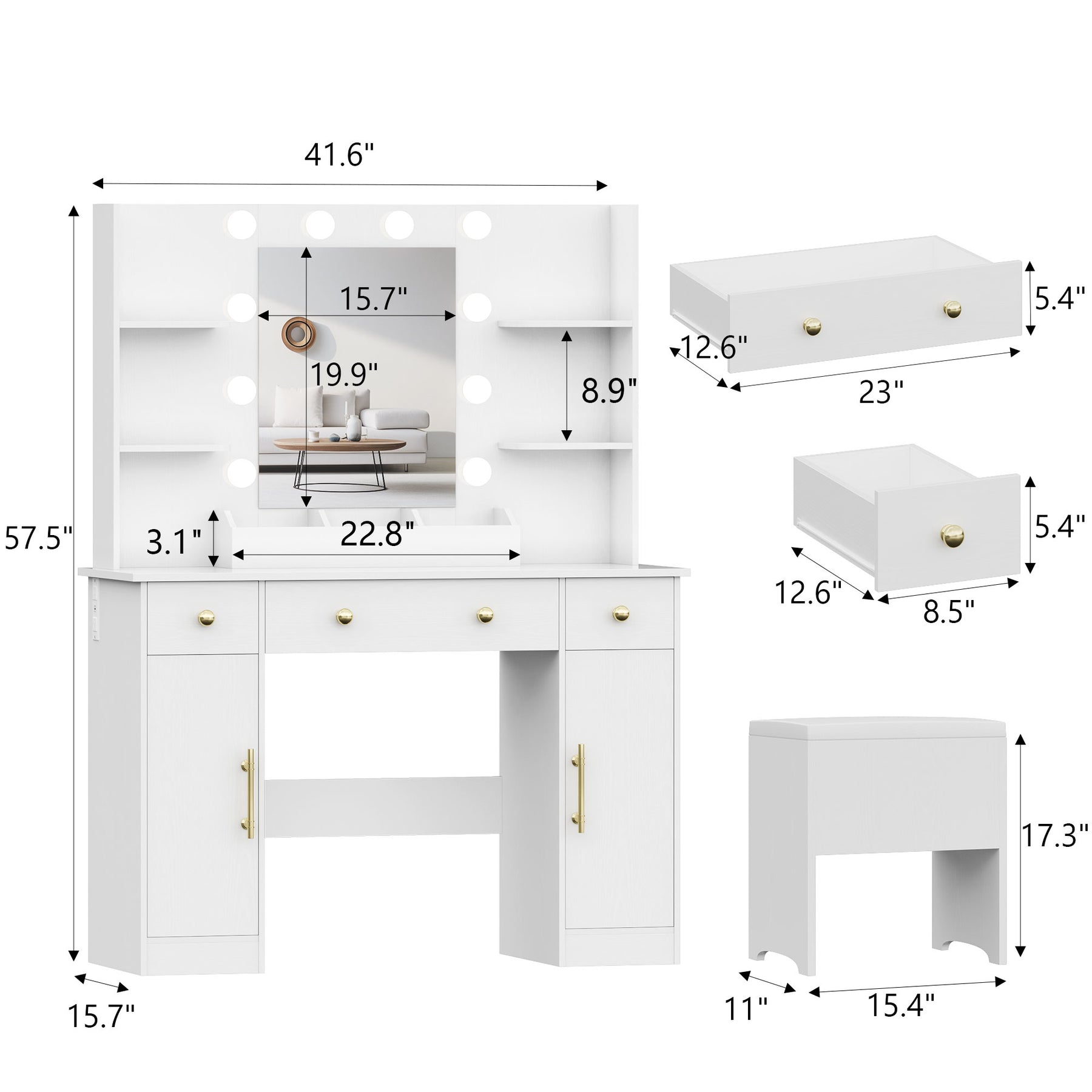 Anymaples Premium Vanity with Storage