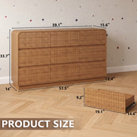 Walnut kids dresser featuring 9 large drawers perfectly organizing diapers clothes and nursery essentials