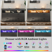Liora 47" Four-Drawer Dresser with LED Shelf