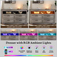 Liora 47" Four-Drawer Dresser with LED Shelf