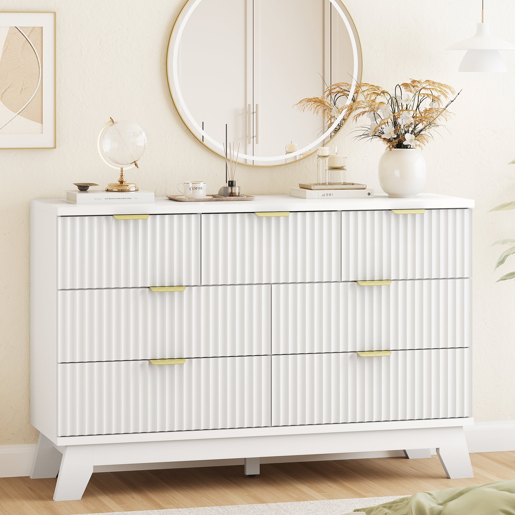 Linear Fluted 7-Drawer Dresser