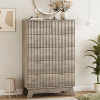 Linear Fluted Tall 6-Drawer Chest