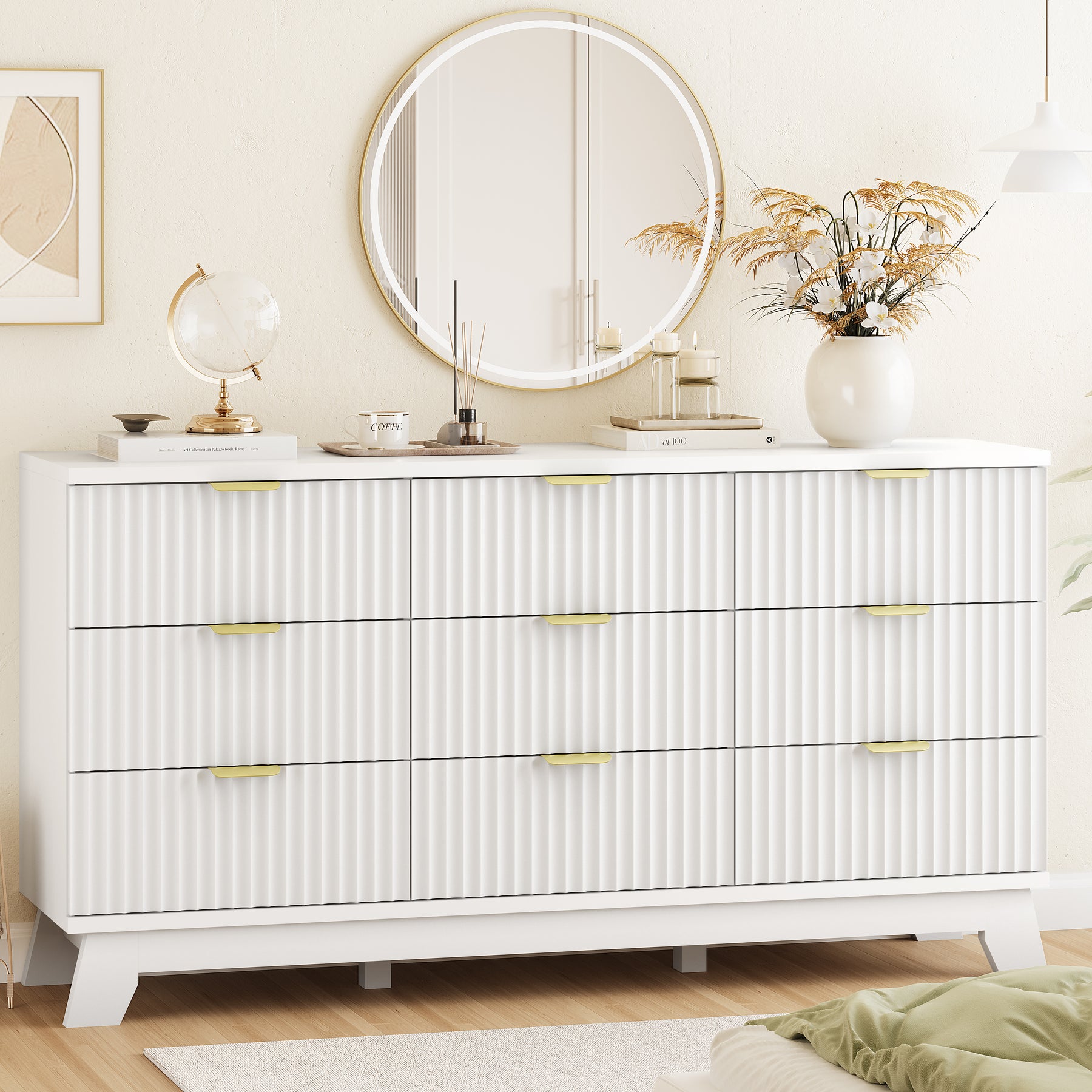 Linea 9-Drawer Fluted Dresser