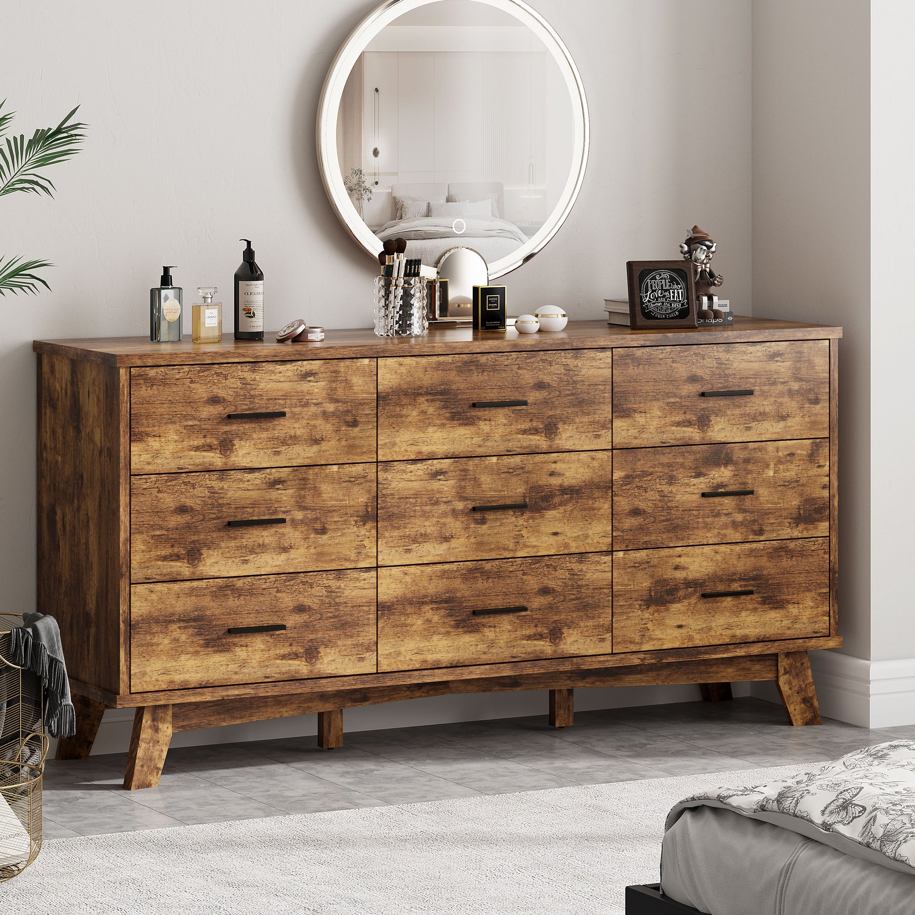 Axton 9-Drawer Wide Dresser