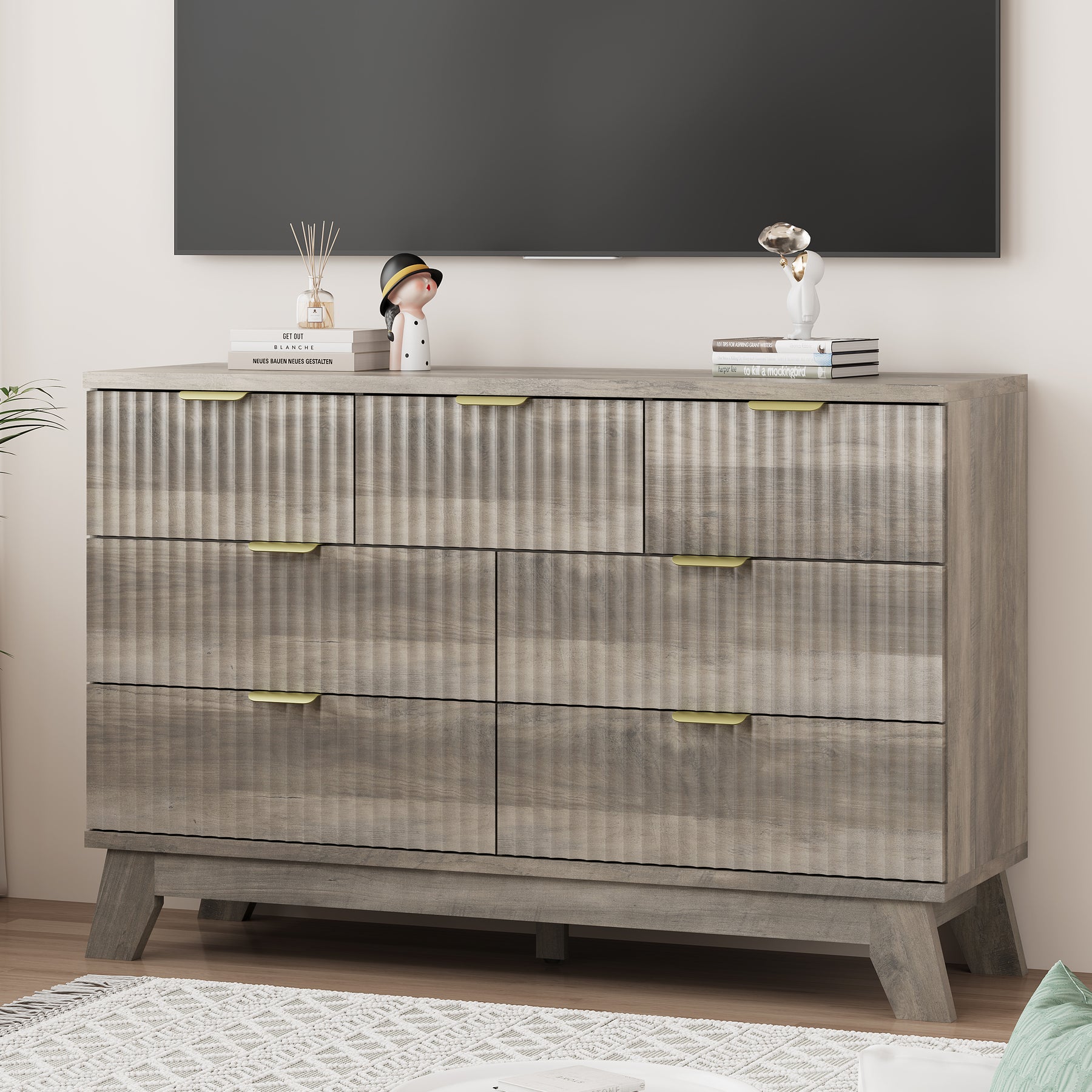 Linear Fluted 7-Drawer Dresser