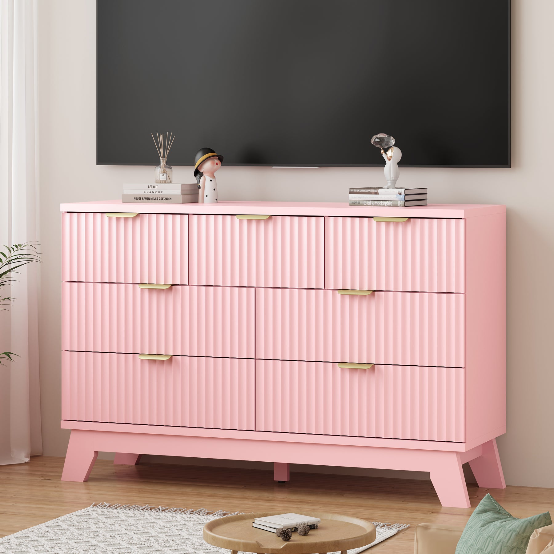 Linear Fluted 7-Drawer Dresser