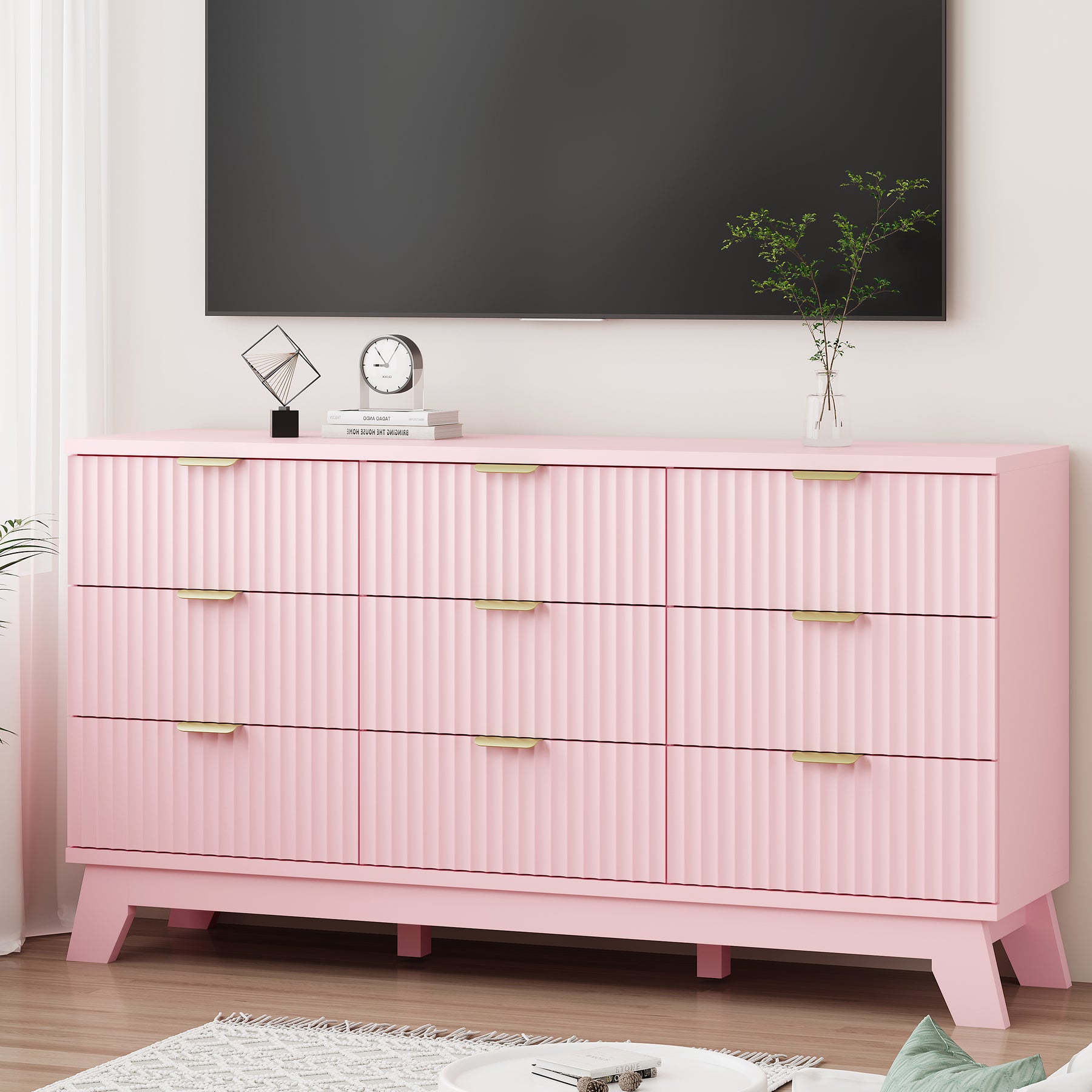 Linea 9-Drawer Fluted Dresser