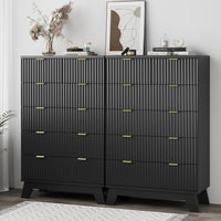 Linear Fluted Tall 6-Drawer Chest