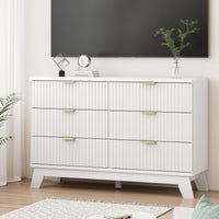 Linear Fluted 6-Drawer Wide Dresser