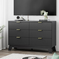 Linear Fluted 6-Drawer Wide Dresser