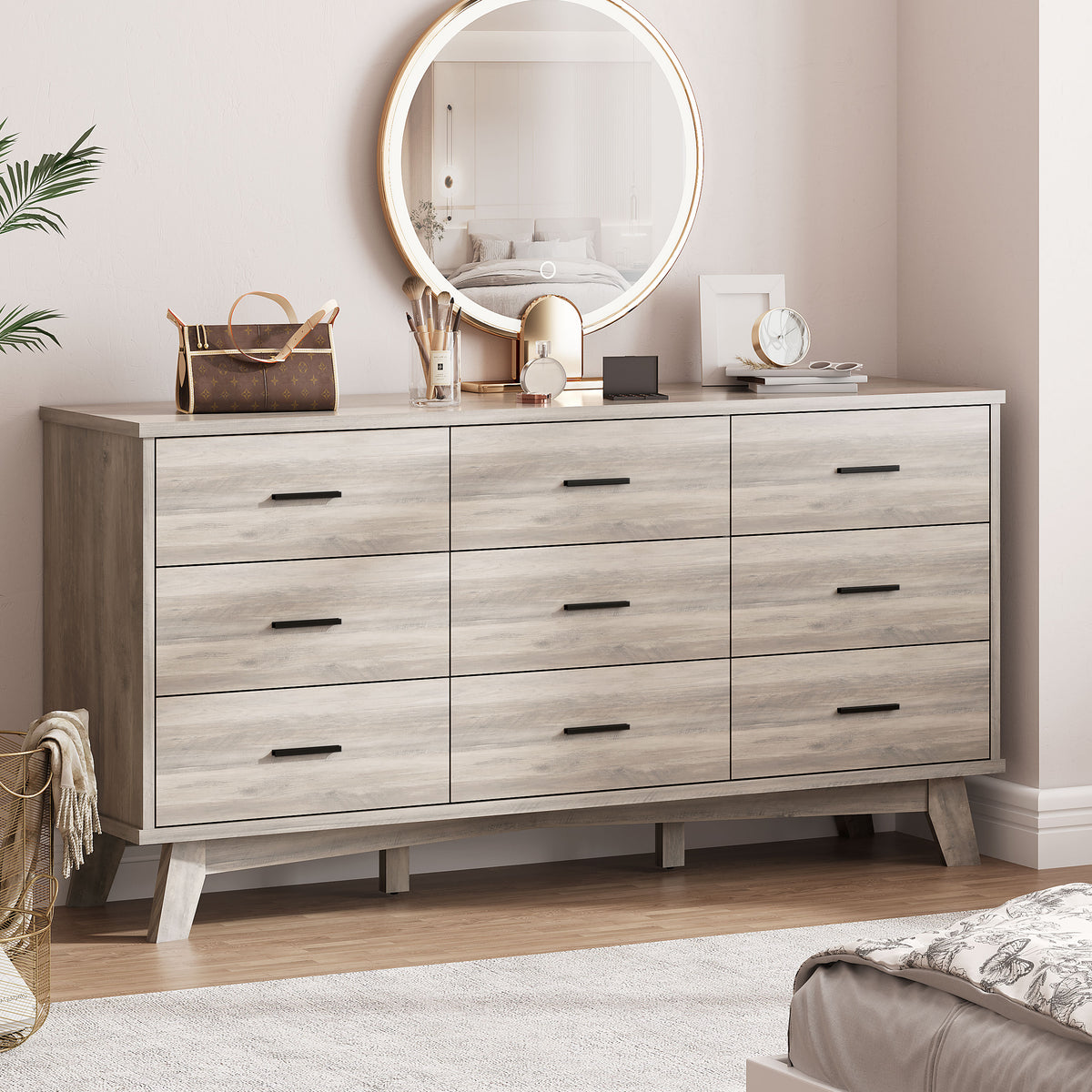 Axton 9-Drawer Wide Dresser