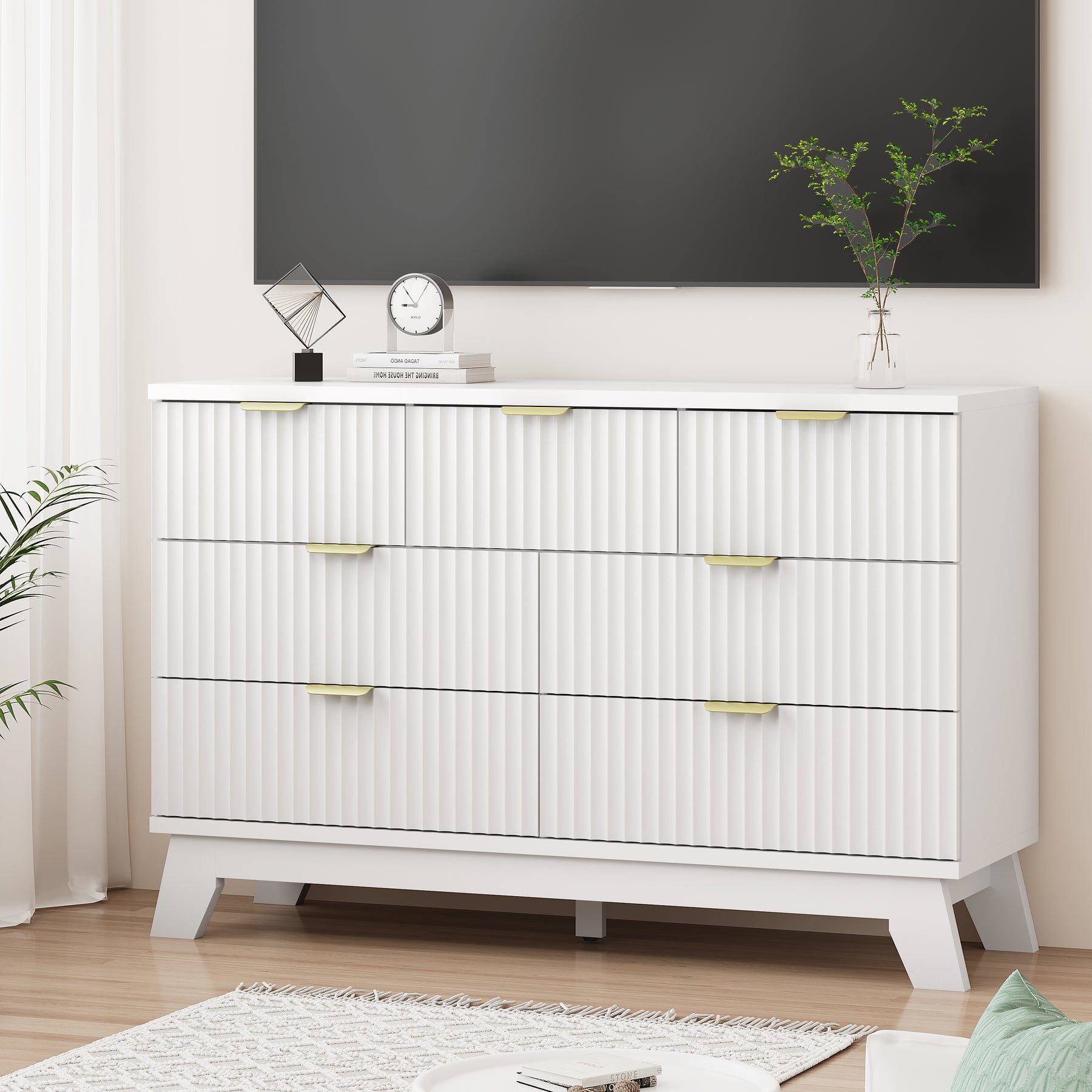 Linear Fluted 7-Drawer Dresser