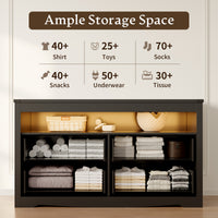 Liora 47" Four-Drawer Dresser with LED Shelf