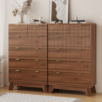Linear Fluted Tall 6-Drawer Chest