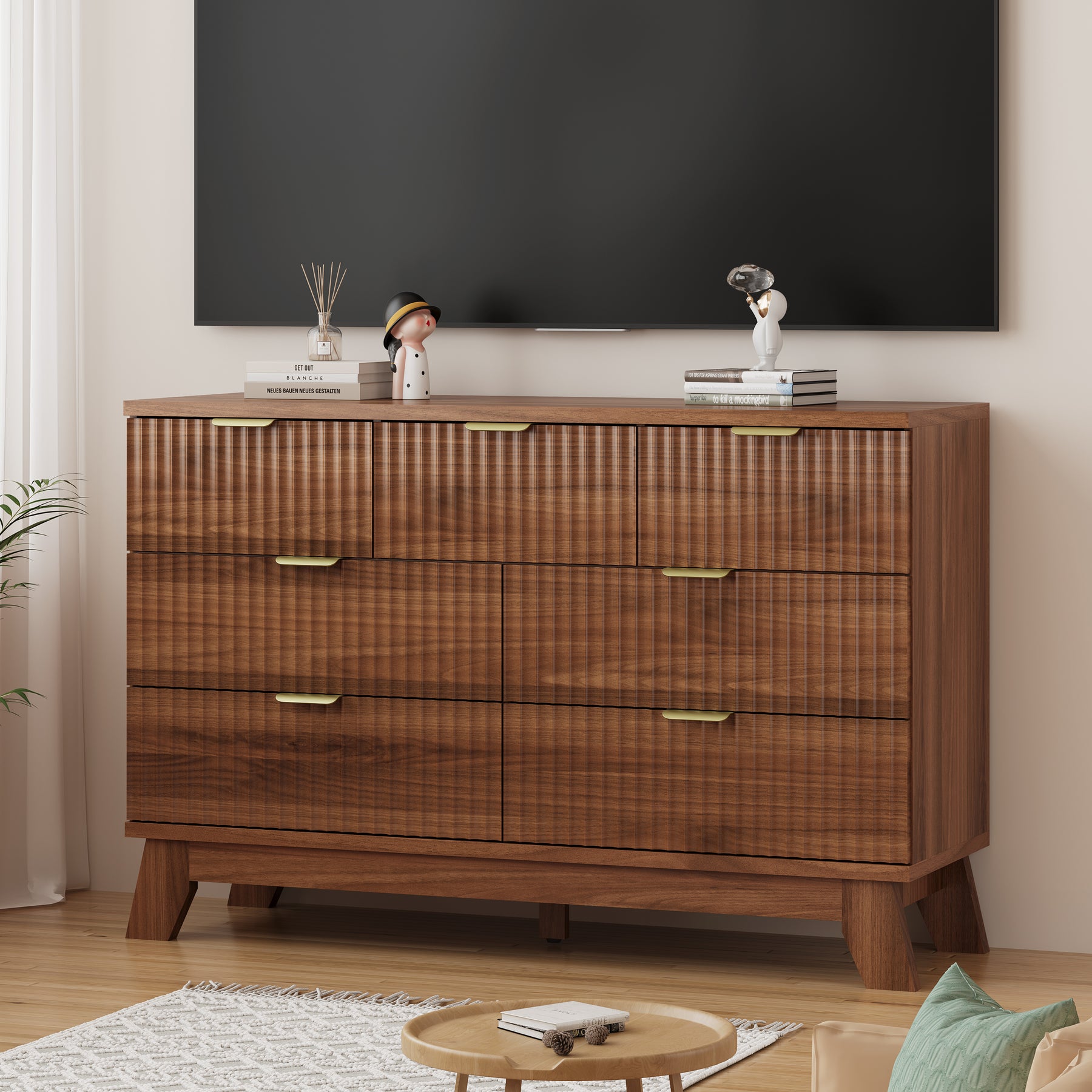 Linear Fluted 7-Drawer Dresser
