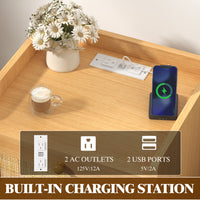 Caneva Nightstand with Charging Station