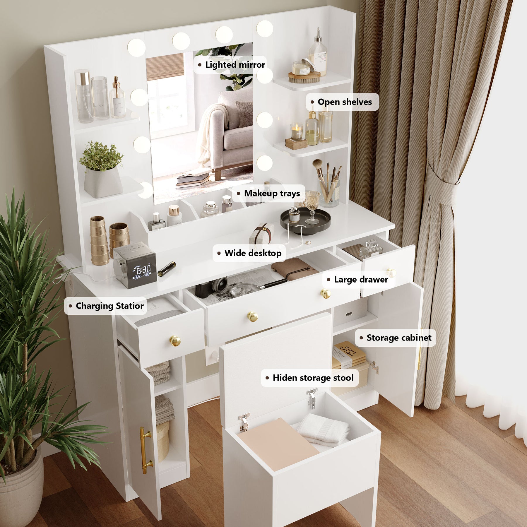 Anymaples Premium Vanity with Storage