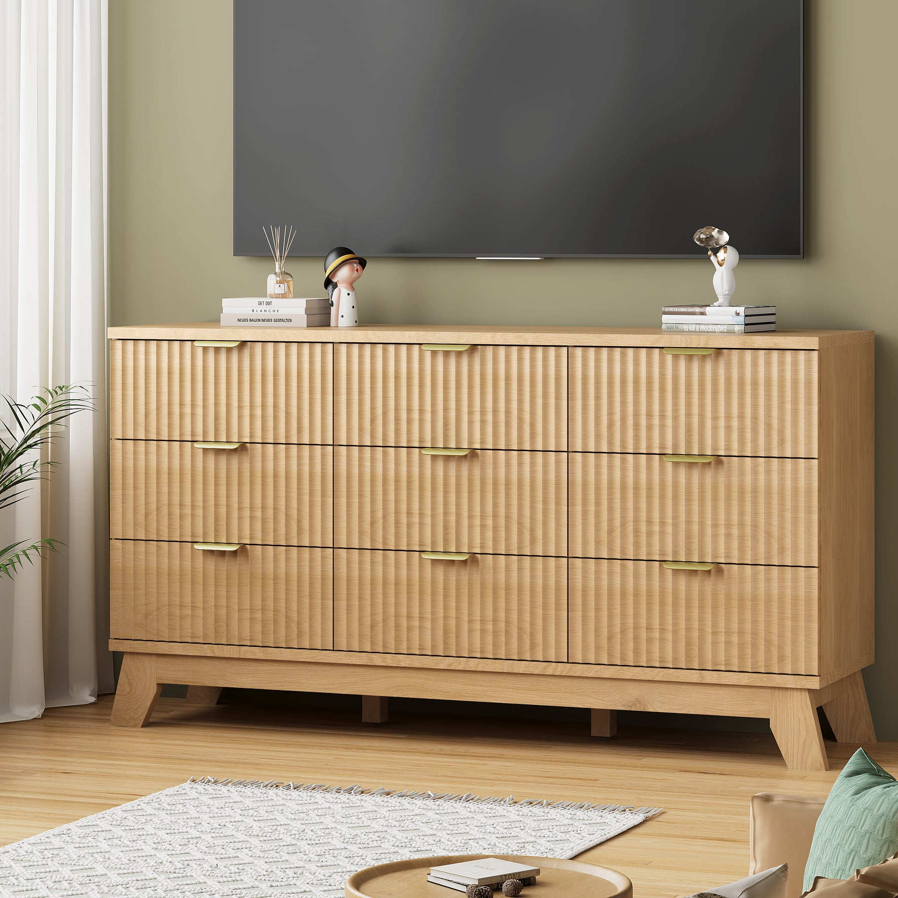Linea 9-Drawer Fluted Dresser