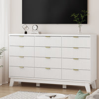 Linear Fluted 12-Drawer Storage Dresser