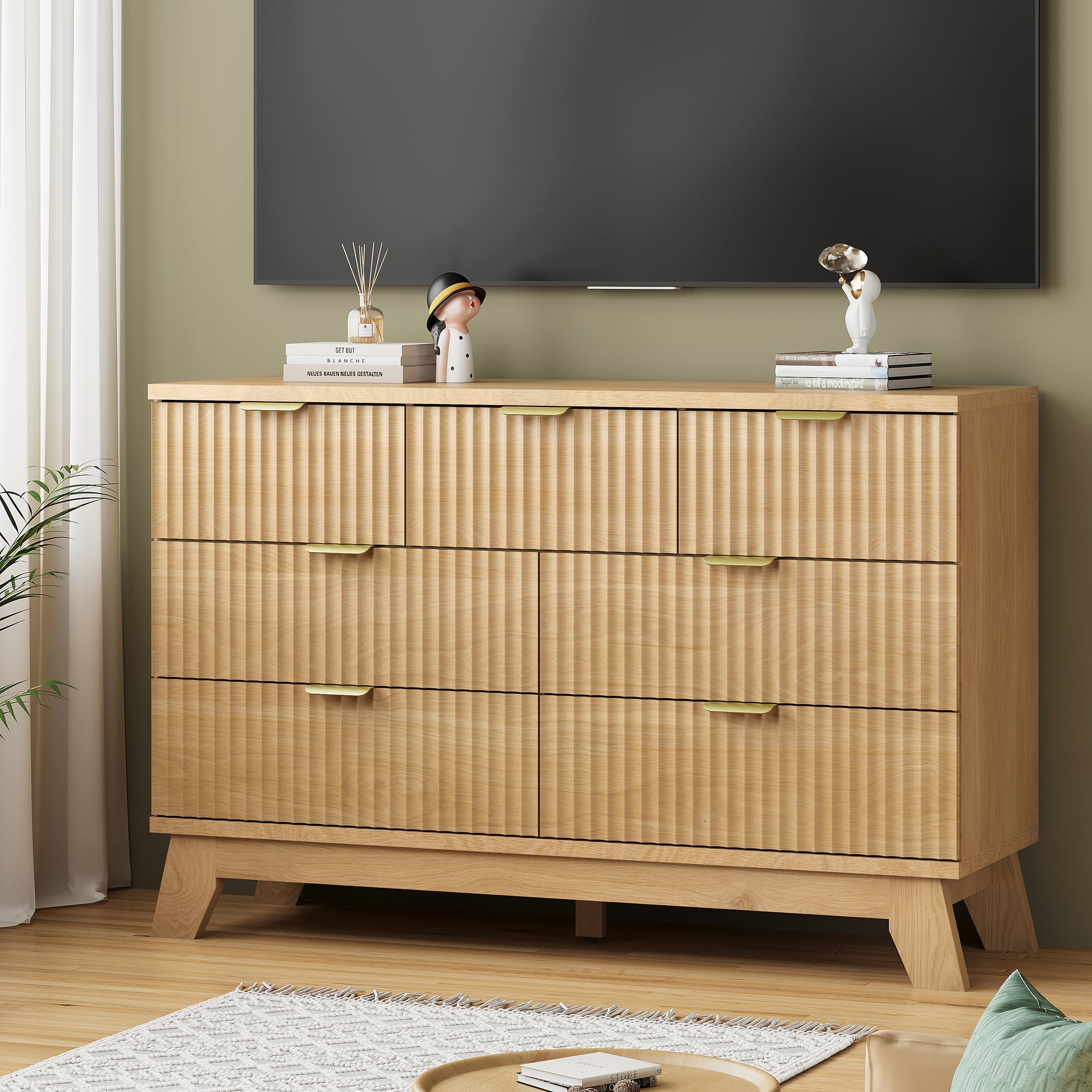 Linear Fluted 7-Drawer Dresser