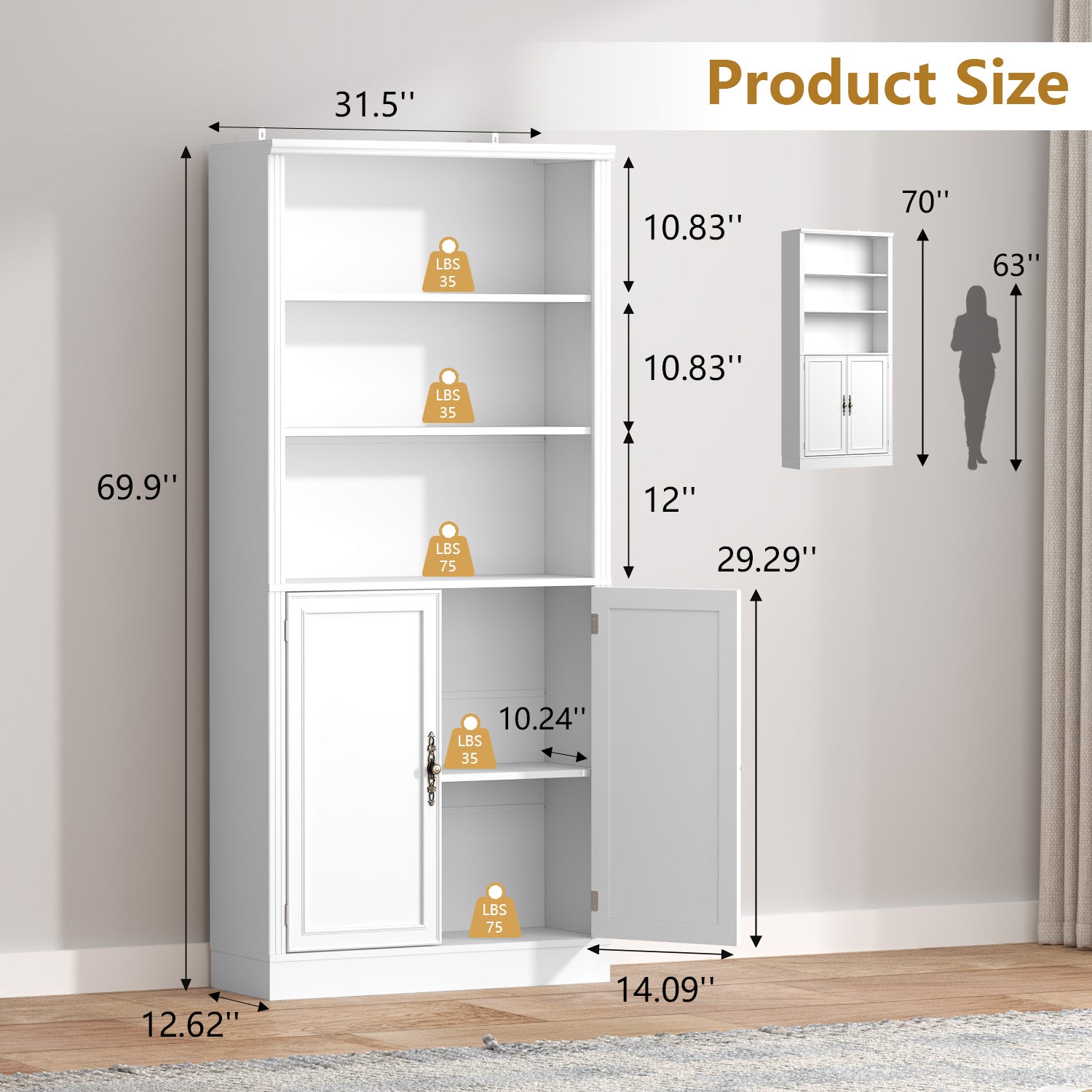 The Serene Slim Tower | Minimalist Vertical Open Bookshelf