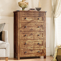 Ashford 5-Drawer Tall Dresser with Modern Bedroom Storage & Metal Handles | ANYMAPLE