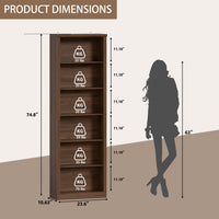 Tall Bookshelf, 6-Tier Bookcase