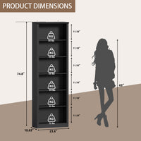 Tall Bookshelf, 6-Tier Bookcase