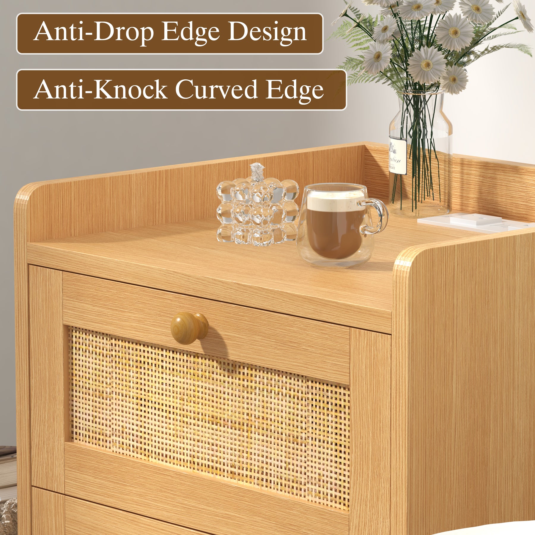 Caneva Nightstand with Charging Station
