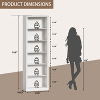 Tall Bookshelf, 6-Tier Bookcase