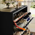 Elora black flip-drawer shoe cabinet with adjustable removable dividers