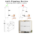 Elora white shoe cabinet anti-tip wall anchor safety diagram